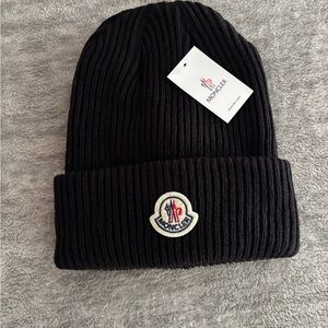 Moncler Black Knit Beanie
